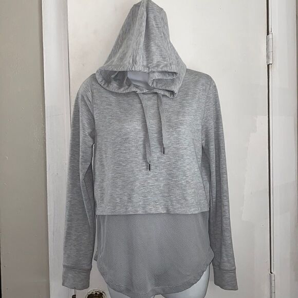 YOGALICIOUS Grey Mesh Panel Hoodie-M - Picture 1 of 5